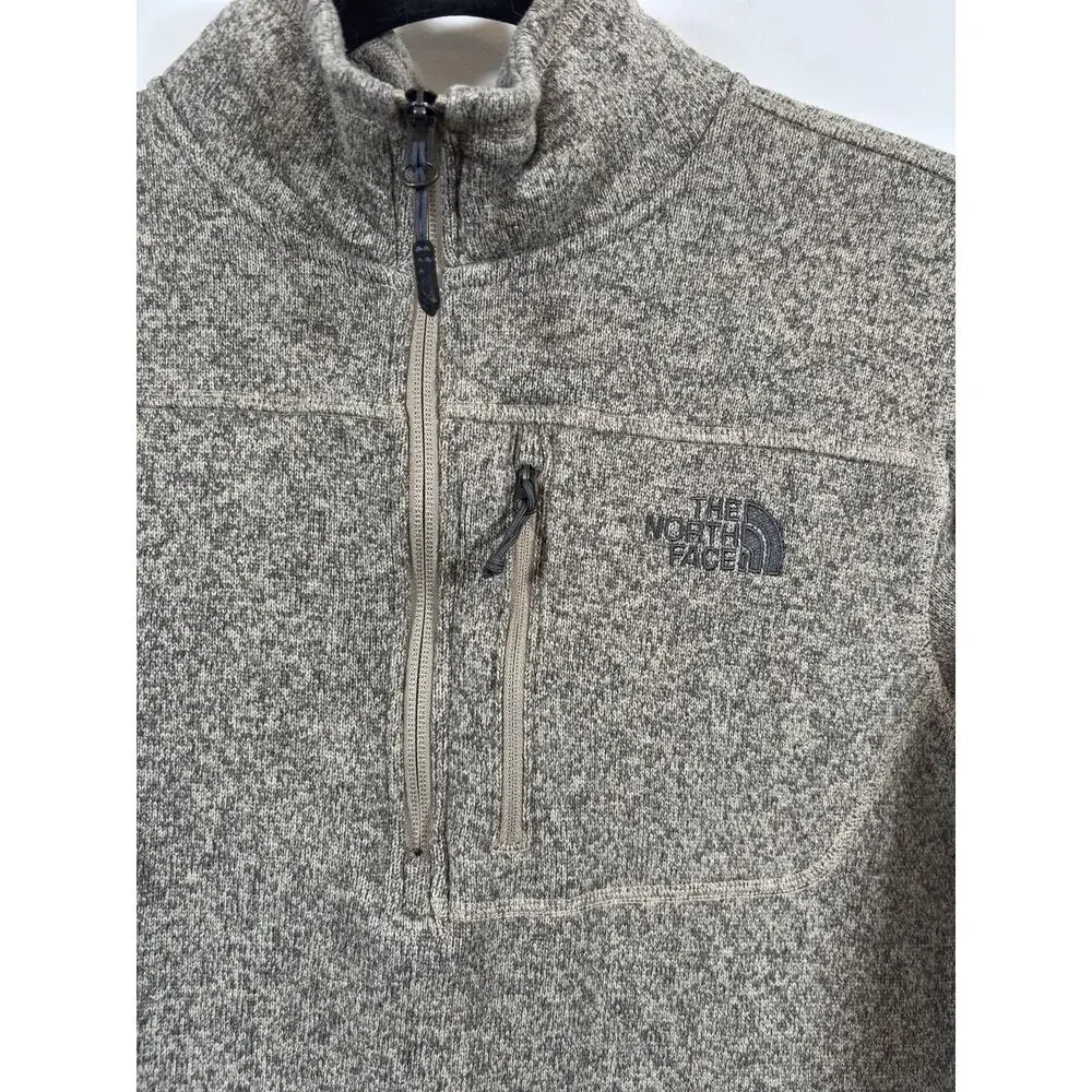 The North Face Fleece Pullover Men Medium Brown Gordon Lyons Quarter Zip Sweater